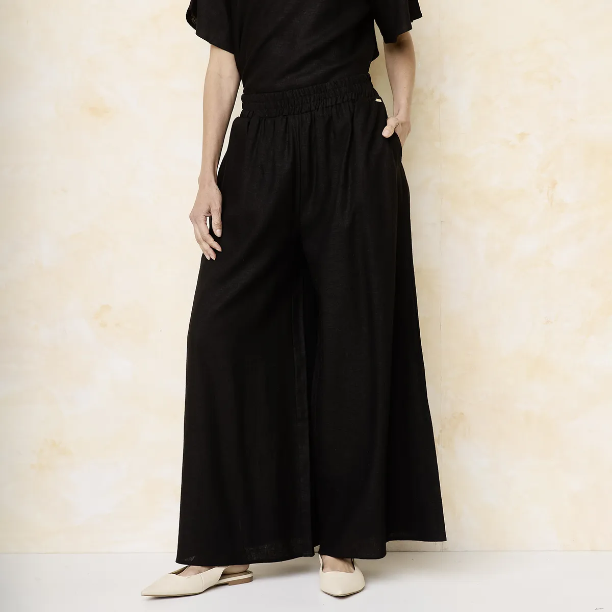 S COCCI - Pantalón Tiro Medio Lino Mujer S.Cocci