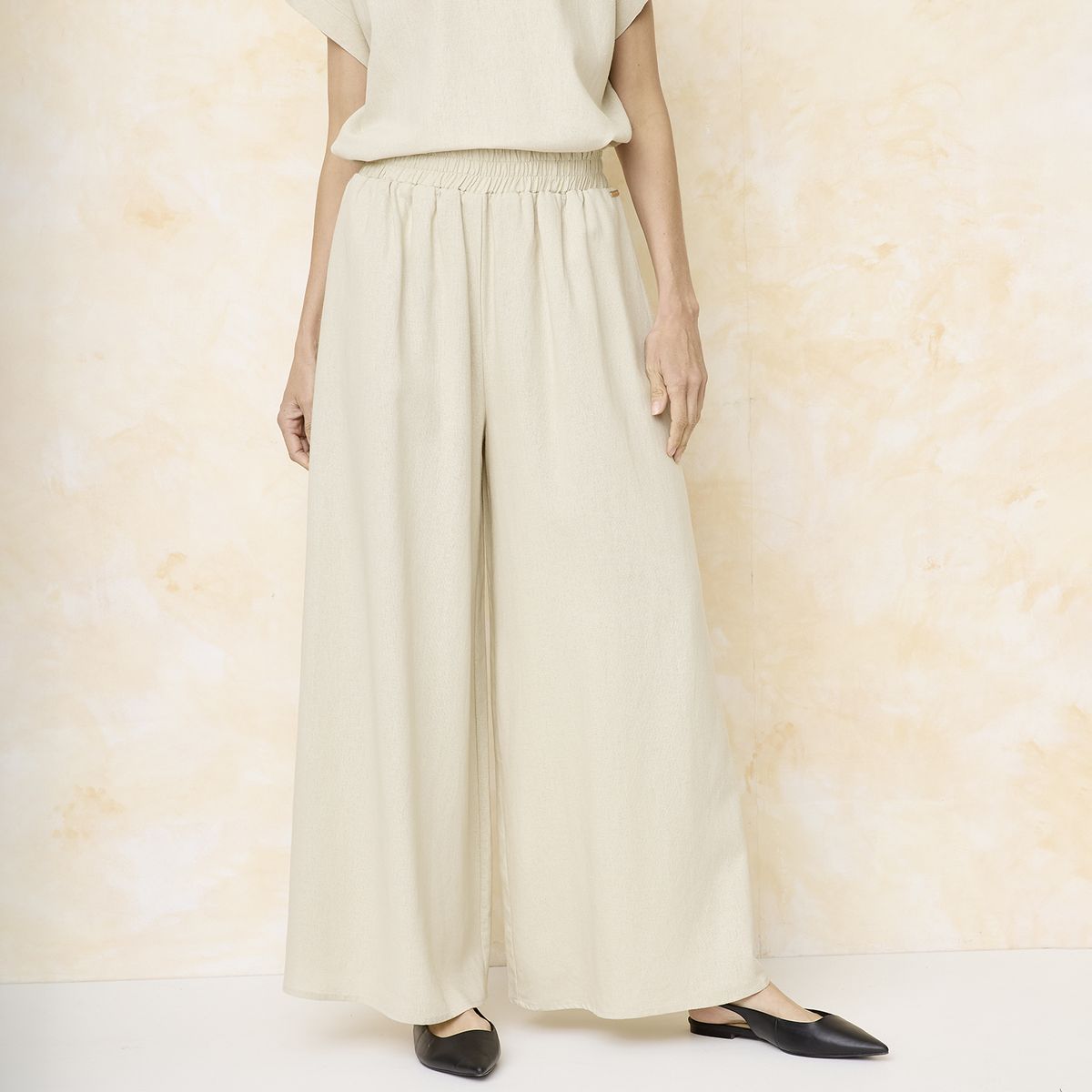 S COCCI - Pantalón Tiro Medio Lino Mujer S.Cocci