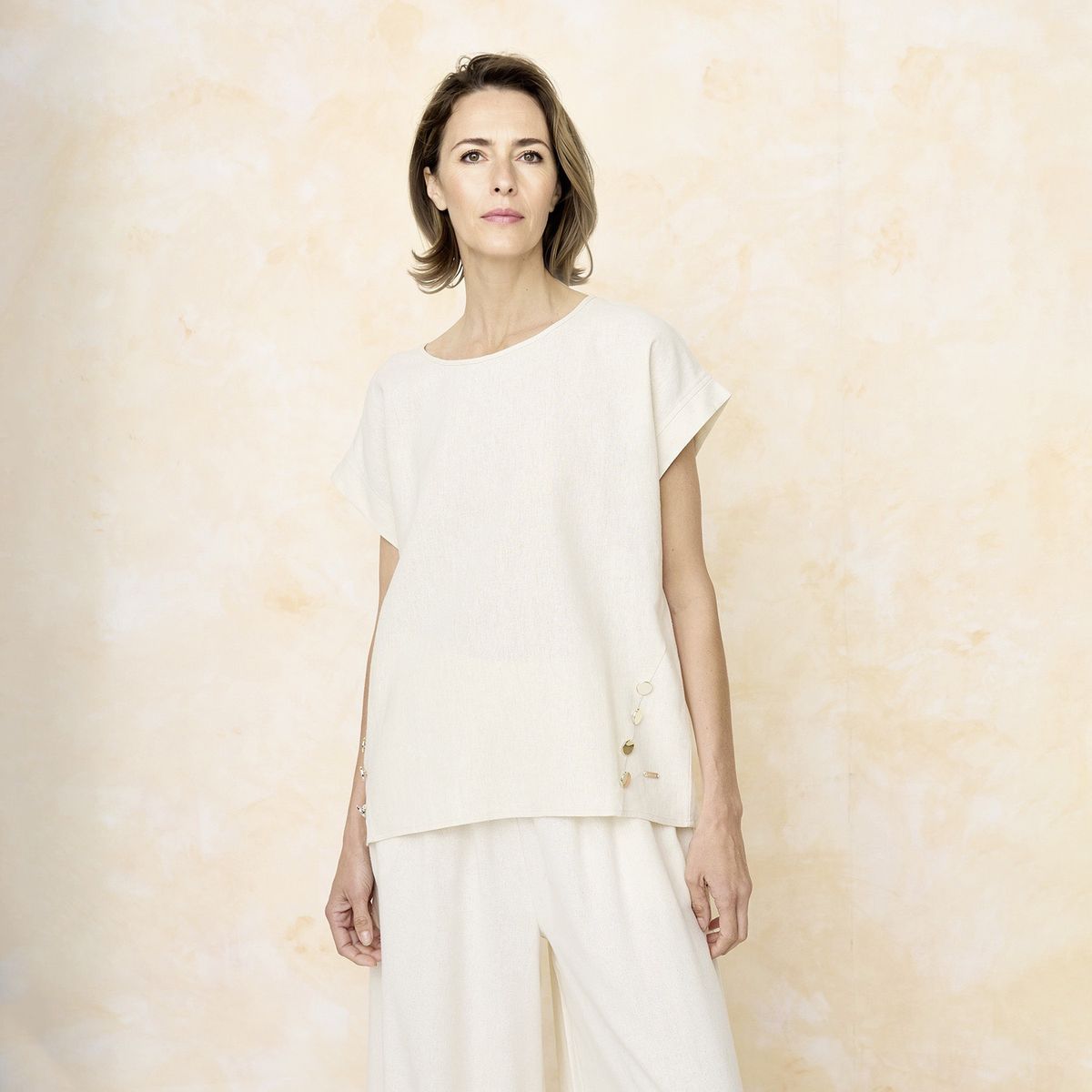 S COCCI - Blusa Manga Corta Lino Mujer S.Cocci