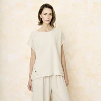 Blusa Manga Corta Lino Mujer S.Cocci