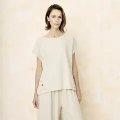 S COCCI - Blusa Manga Corta Lino Mujer S.Cocci