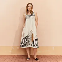 Vestido Largo Lino con Collar Mujer S.Cocci