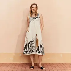 S COCCI - Vestido Largo Lino con Collar Mujer S.Cocci