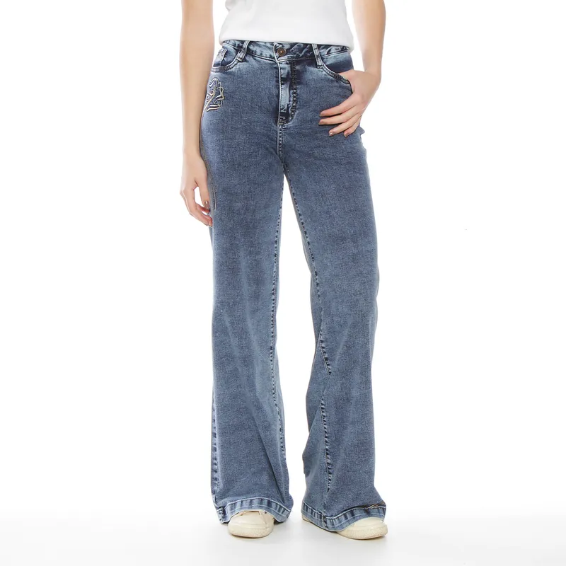 WADOS - Jeans Wide Leg Tiro Alto Mujer Wados