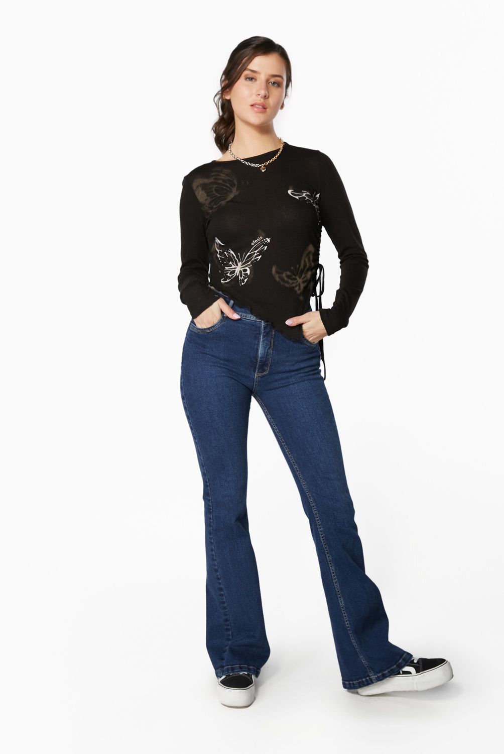 EFESIS - Jeans Flare Tiro Medio Mujer Efesis