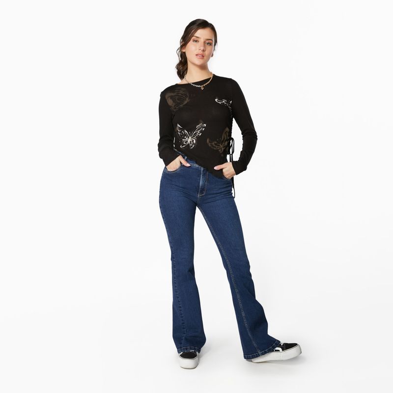 EFESIS - Jeans Flare Tiro Medio Mujer Efesis
