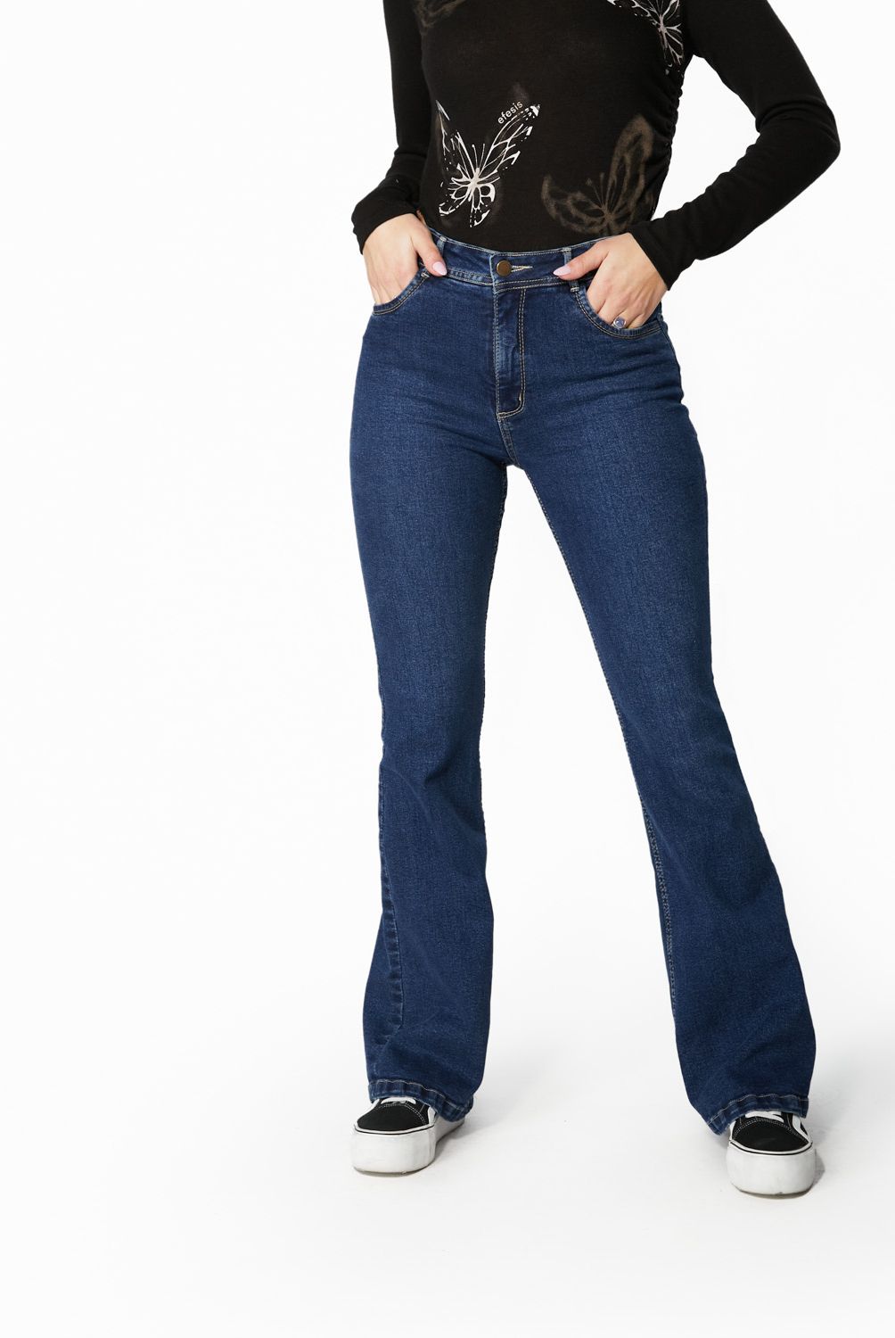 EFESIS - Jeans Flare Tiro Medio Mujer Efesis