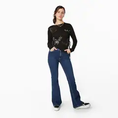 EFESIS - Jeans Flare Tiro Medio Mujer
