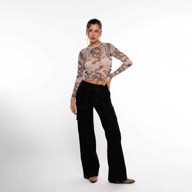 EFESIS - Jeans Palazzo Tiro Medio Mujer Efesis