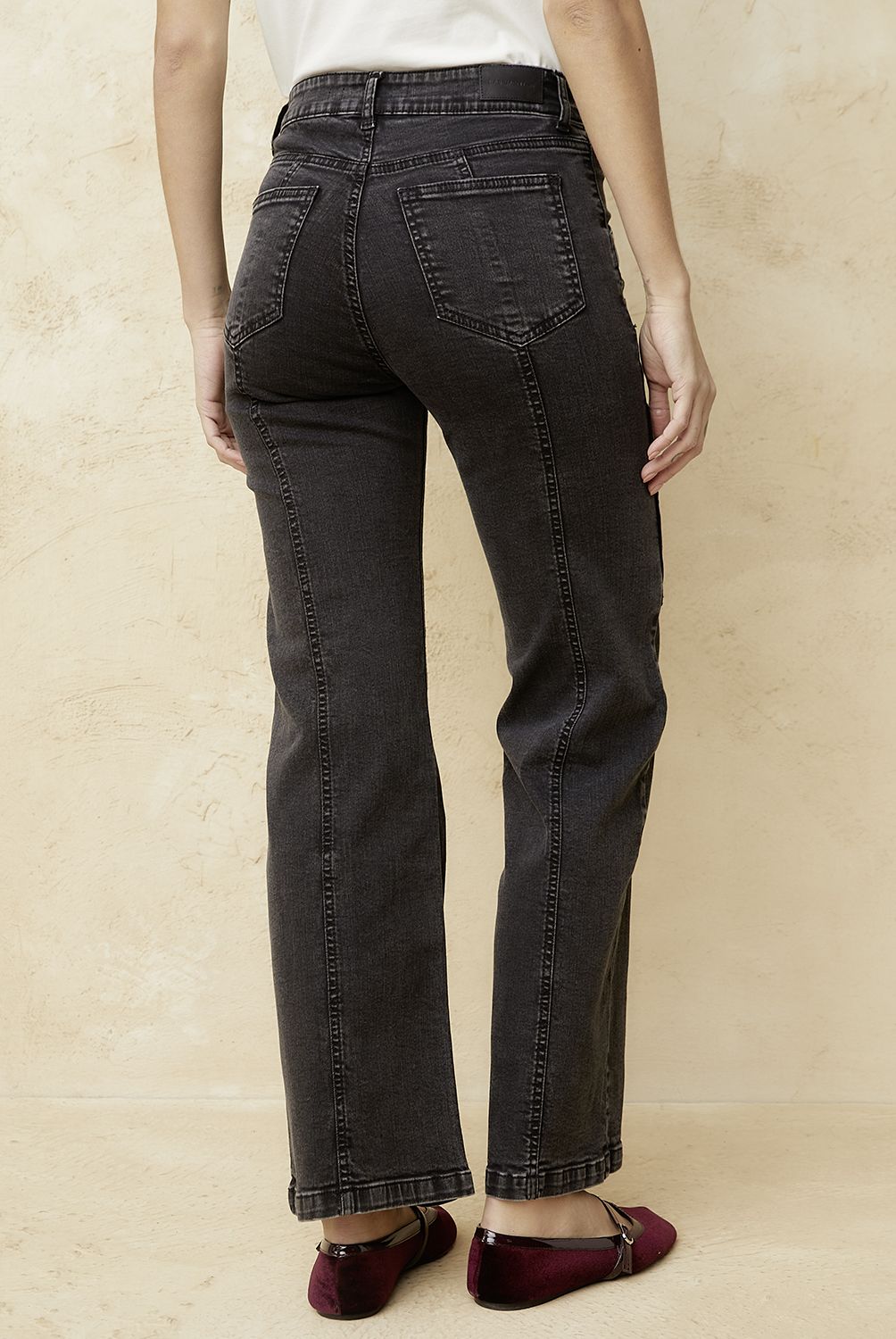 BASEMENT - Jeans Straight Tiro Medio Mujer Basement