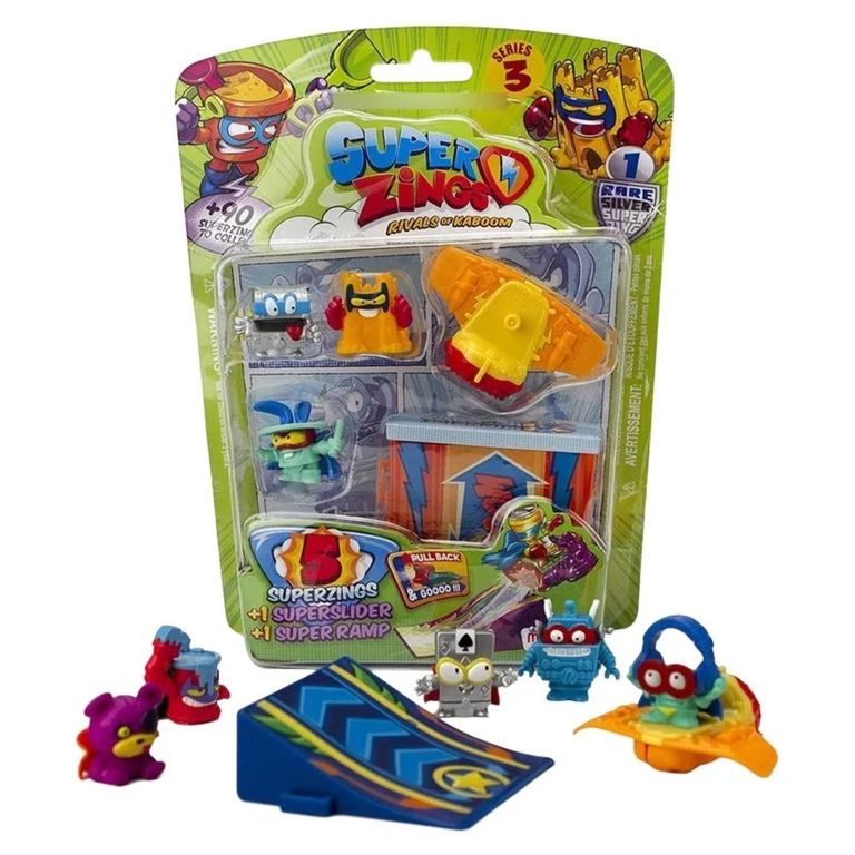 SUPERTHINGS Serie 3 Blister 5 Figuras + 1 Deslizador +1 Rampa