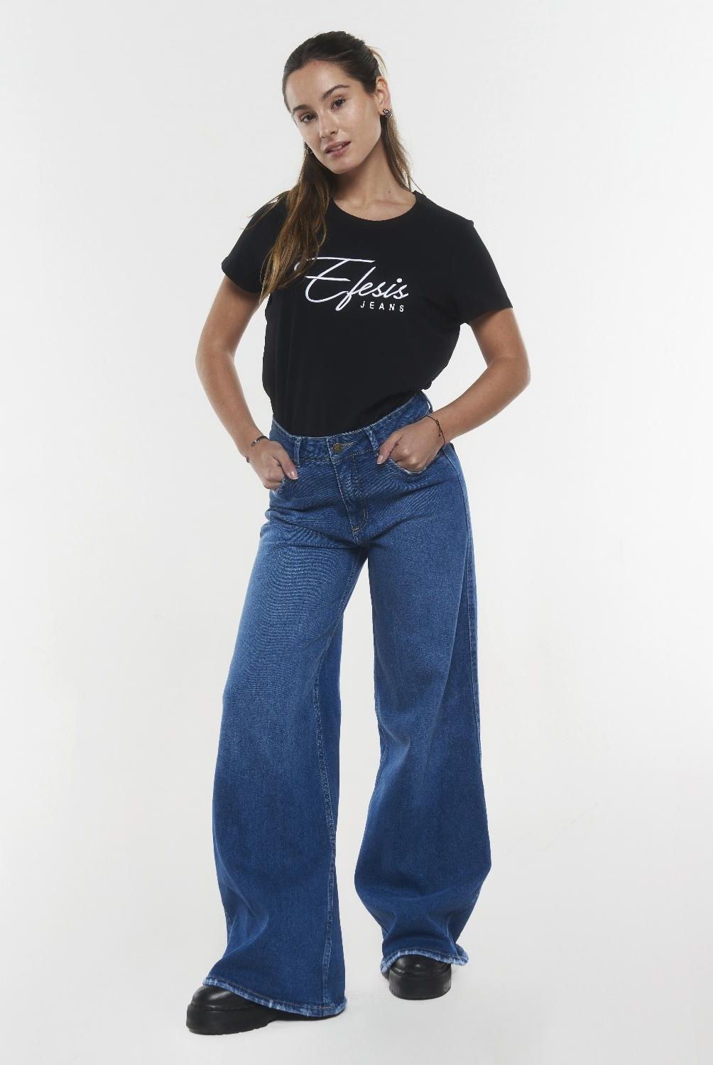 EFESIS - Jeans Palazzo Tiro Medio Mujer Efesis