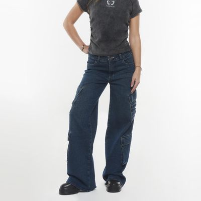 Imagen 2 del producto Jeans Wide Leg Tiro Medio Mujer