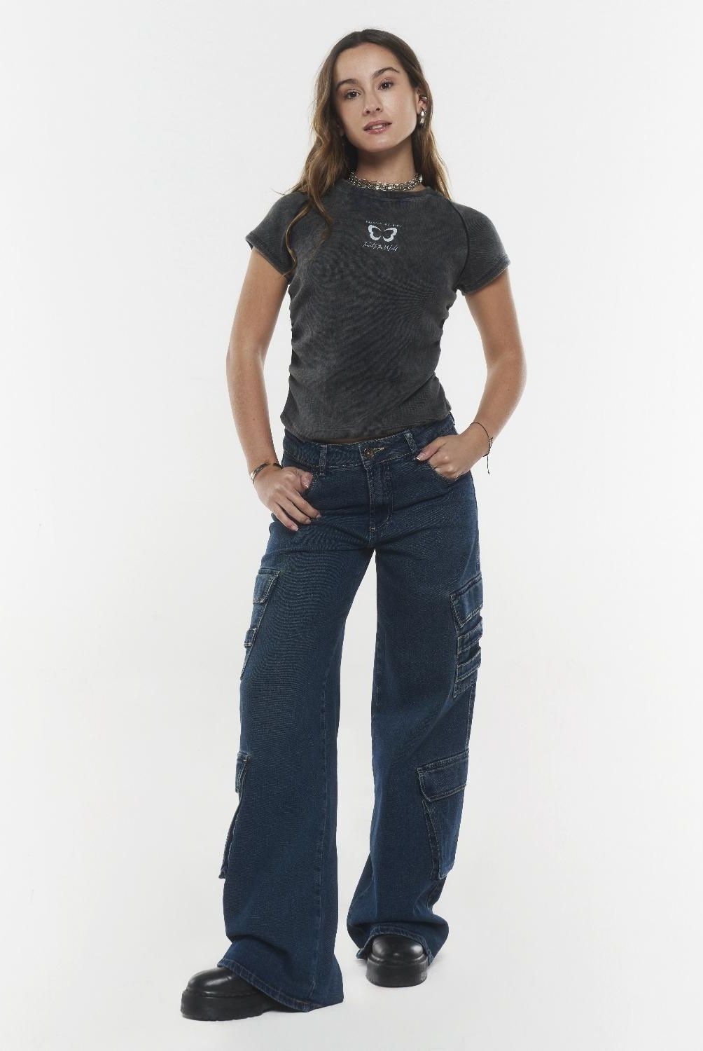 EFESIS - Jeans Palazzo Tiro Medio Mujer Efesis