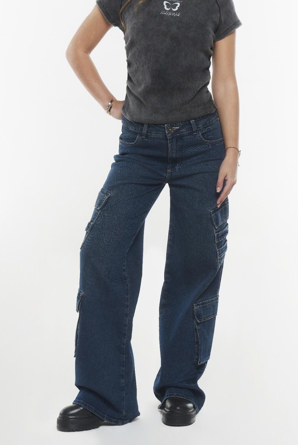EFESIS - Jeans Palazzo Tiro Medio Mujer Efesis