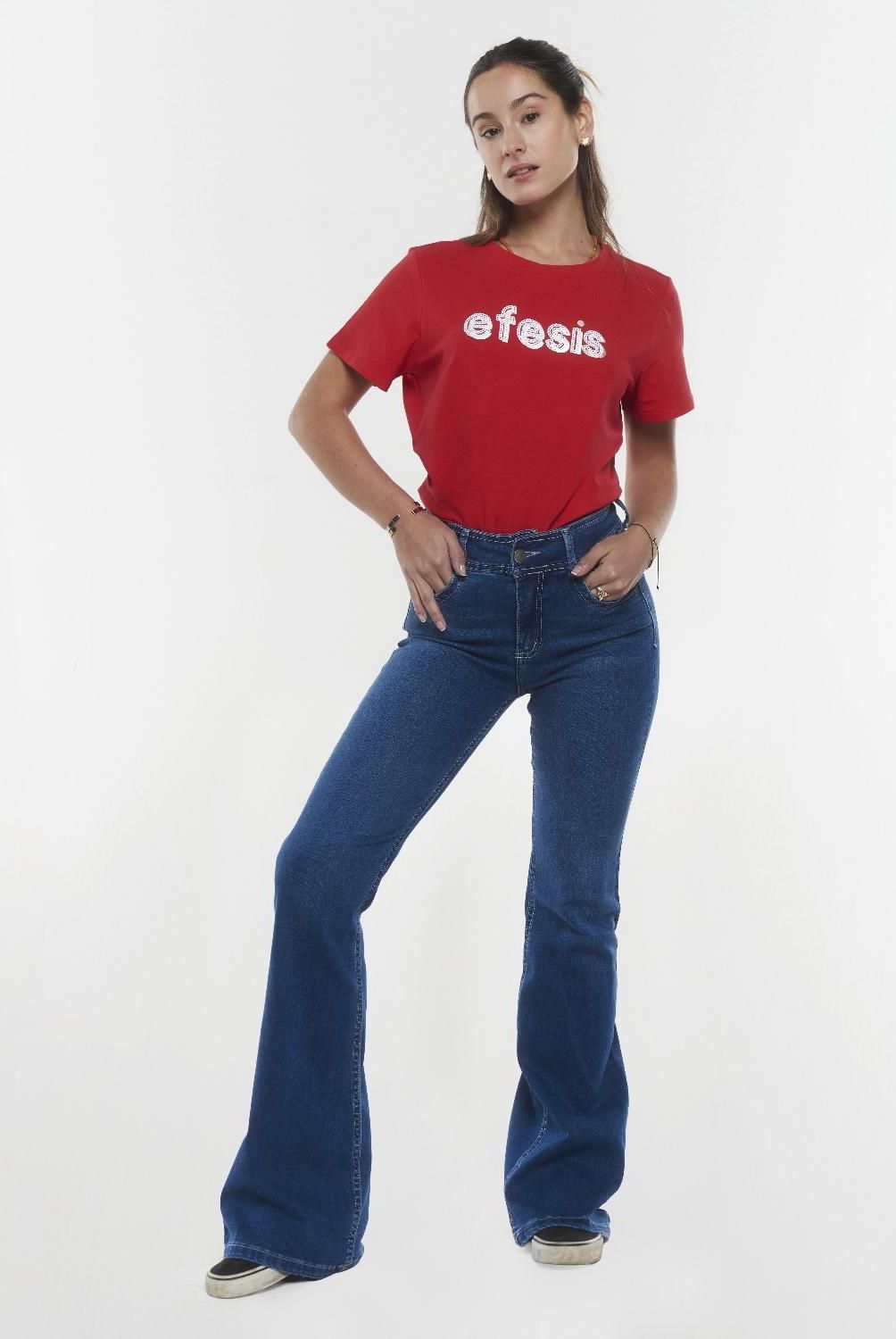 EFESIS - Jeans Flare Tiro Medio Mujer Efesis