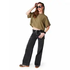 EFESIS - Jeans Palazzo Tiro Medio Mujer