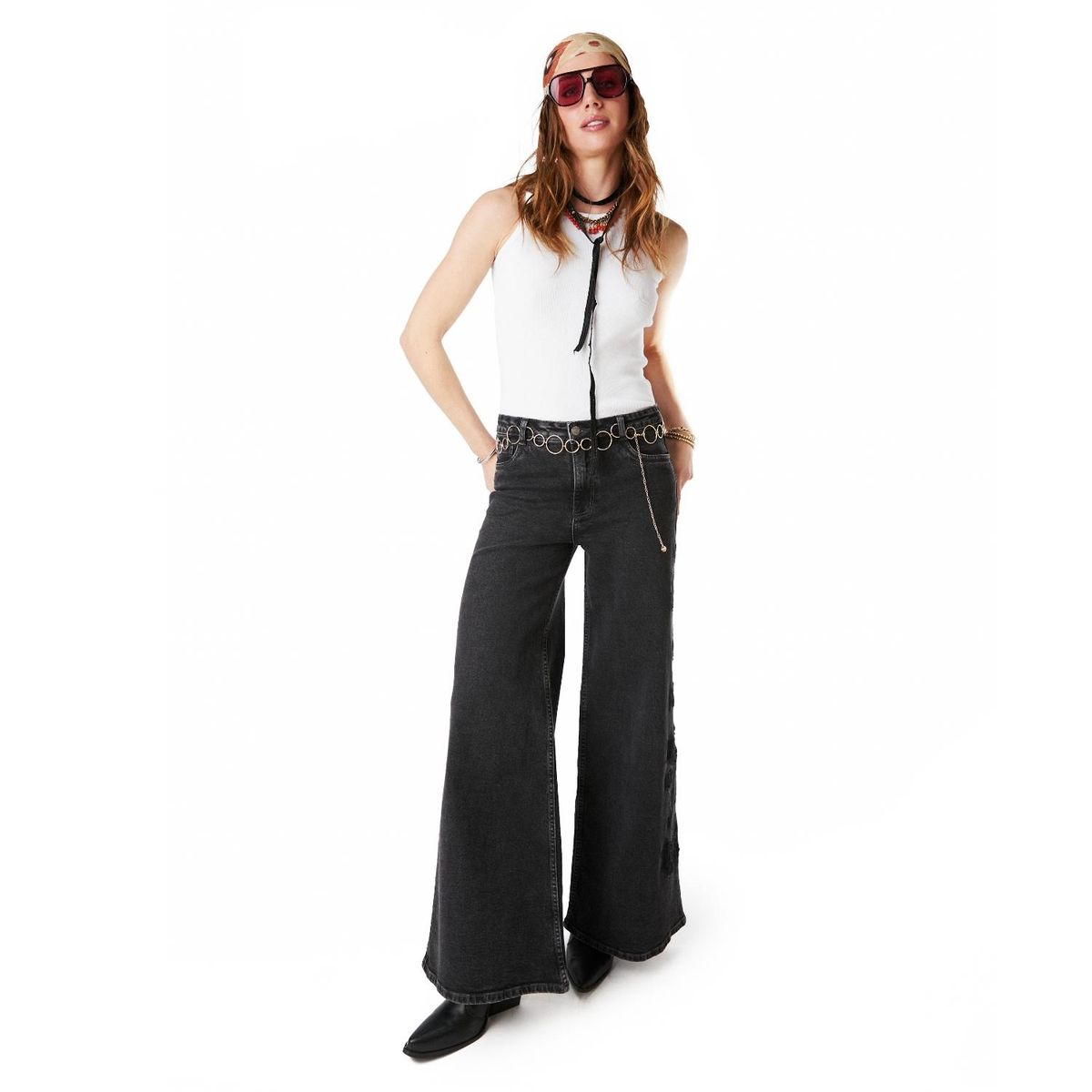 EFESIS - Jeans Wide Leg Tiro Medio Mujer Efesis