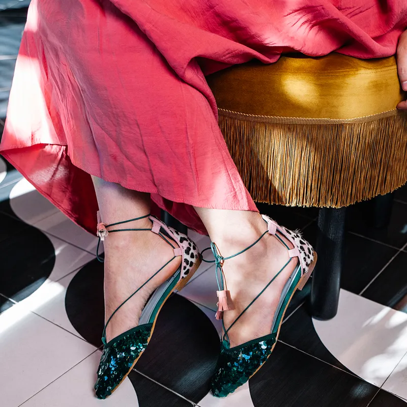 DE FLORES Y FLOREROS - Zapato Casual Mujer Verde Dfyf