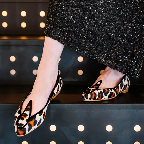 DE FLORES Y FLOREROS - Ballerina Mujer Cuero Animal Print Dfyf