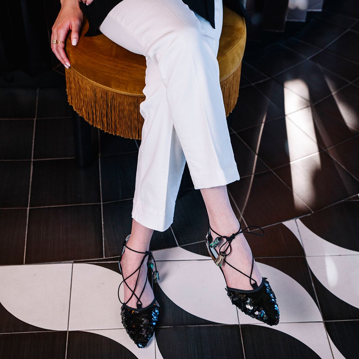 DE FLORES Y FLOREROS - Ballerina Mujer Negro