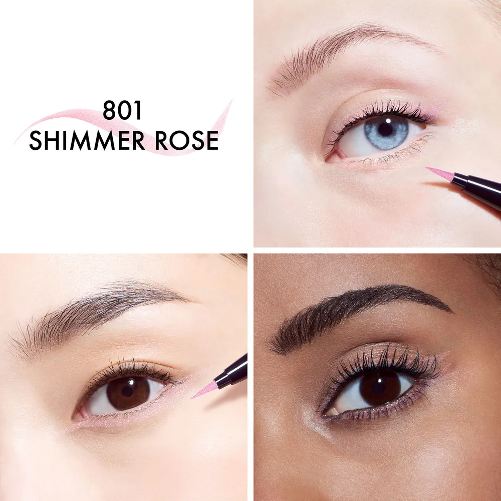 Diorshow Liquid Liner - Eyeliner rotulador color intenso y waterproof - 801 Shimmer Rose, foto 4