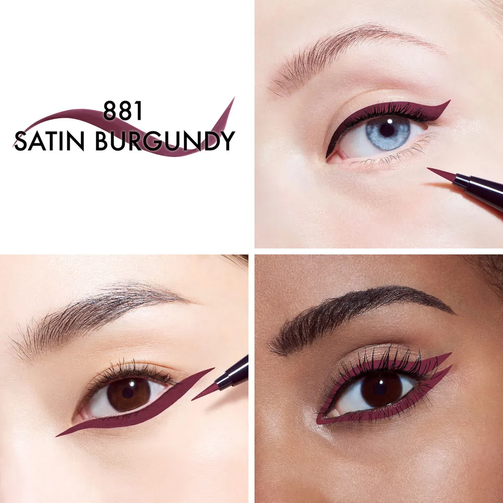 Diorshow Liquid Liner - Eyeliner rotulador color intenso y waterproof - 881 Satin Burgundy, foto 4