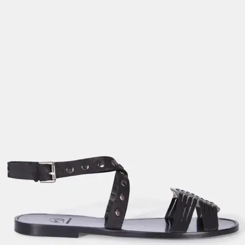 MICUIR - Sandalia Mujer Cuero Negro