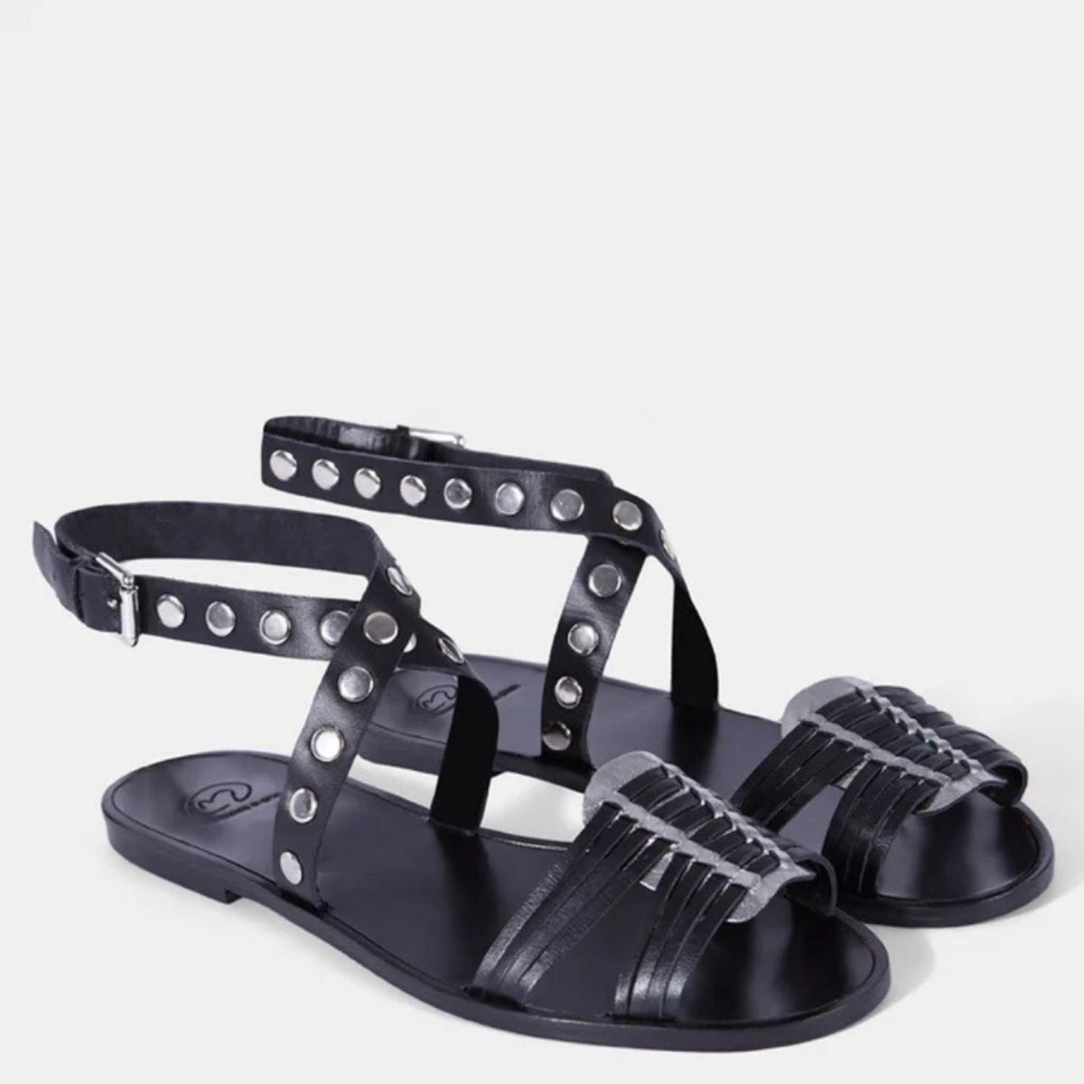 MICUIR - Sandalia Mujer Cuero Negro Micuir