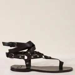 MICUIR - Sandalia Mujer Cuero Negro