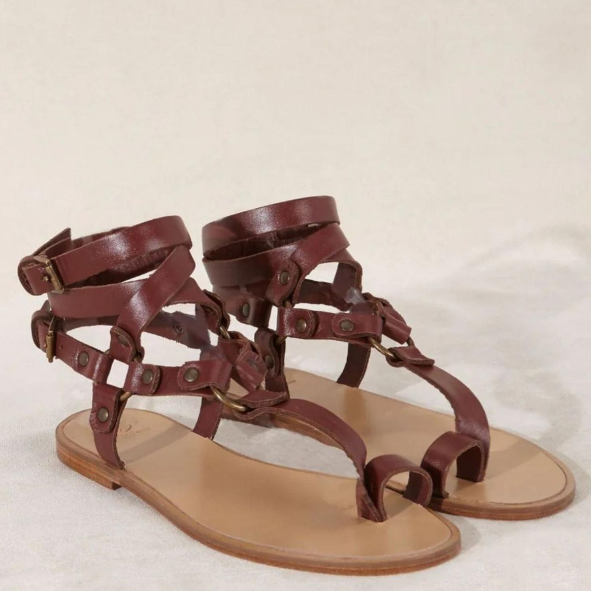 MICUIR - Sandalia Mujer Cuero Café Micuir