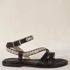 MICUIR - Sandalia Mujer Cuero Negro