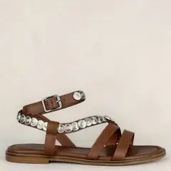 MICUIR - Sandalia Mujer Cuero Café