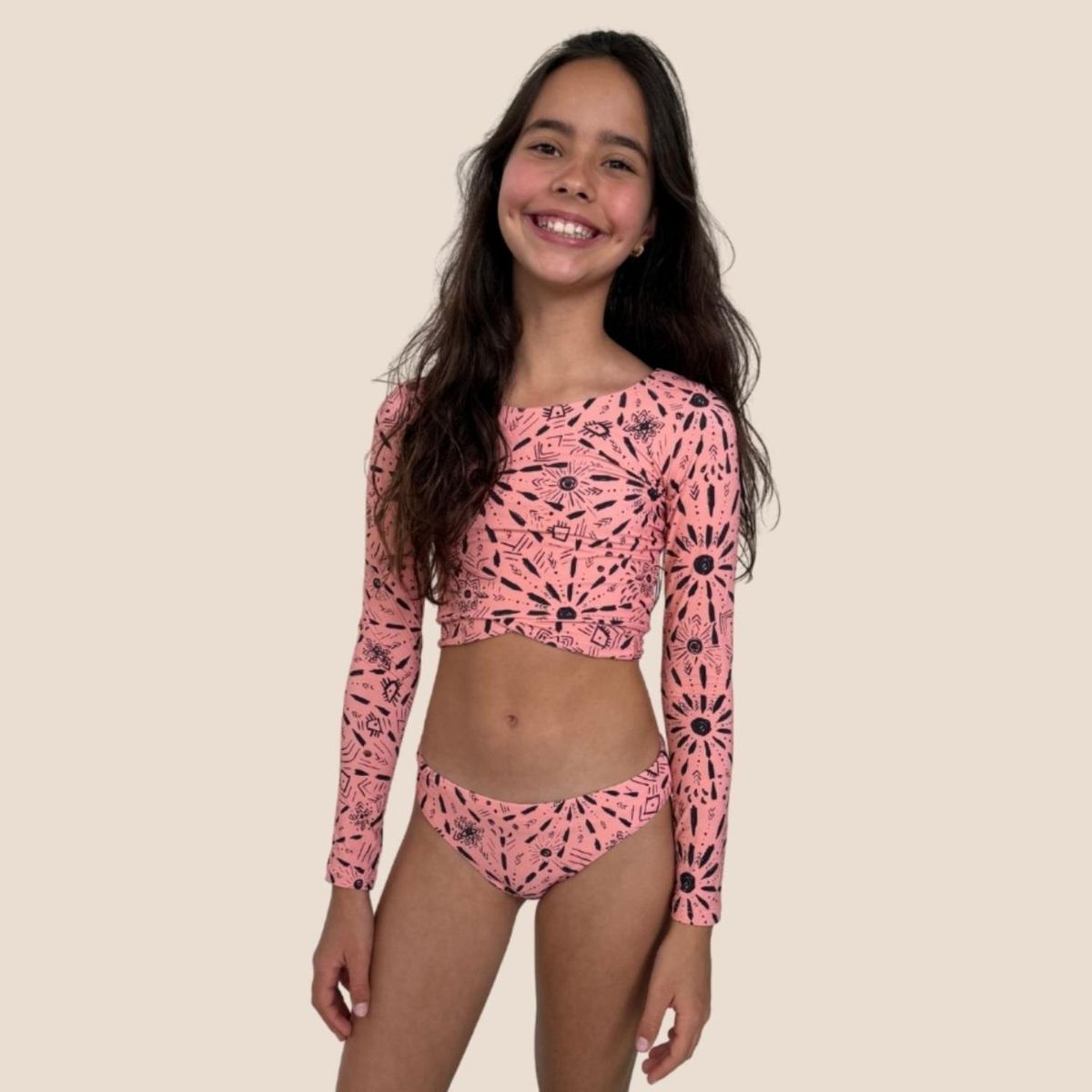 MALAI - Conjunto Bikini Niña Manga Larga Protección Uv Malai