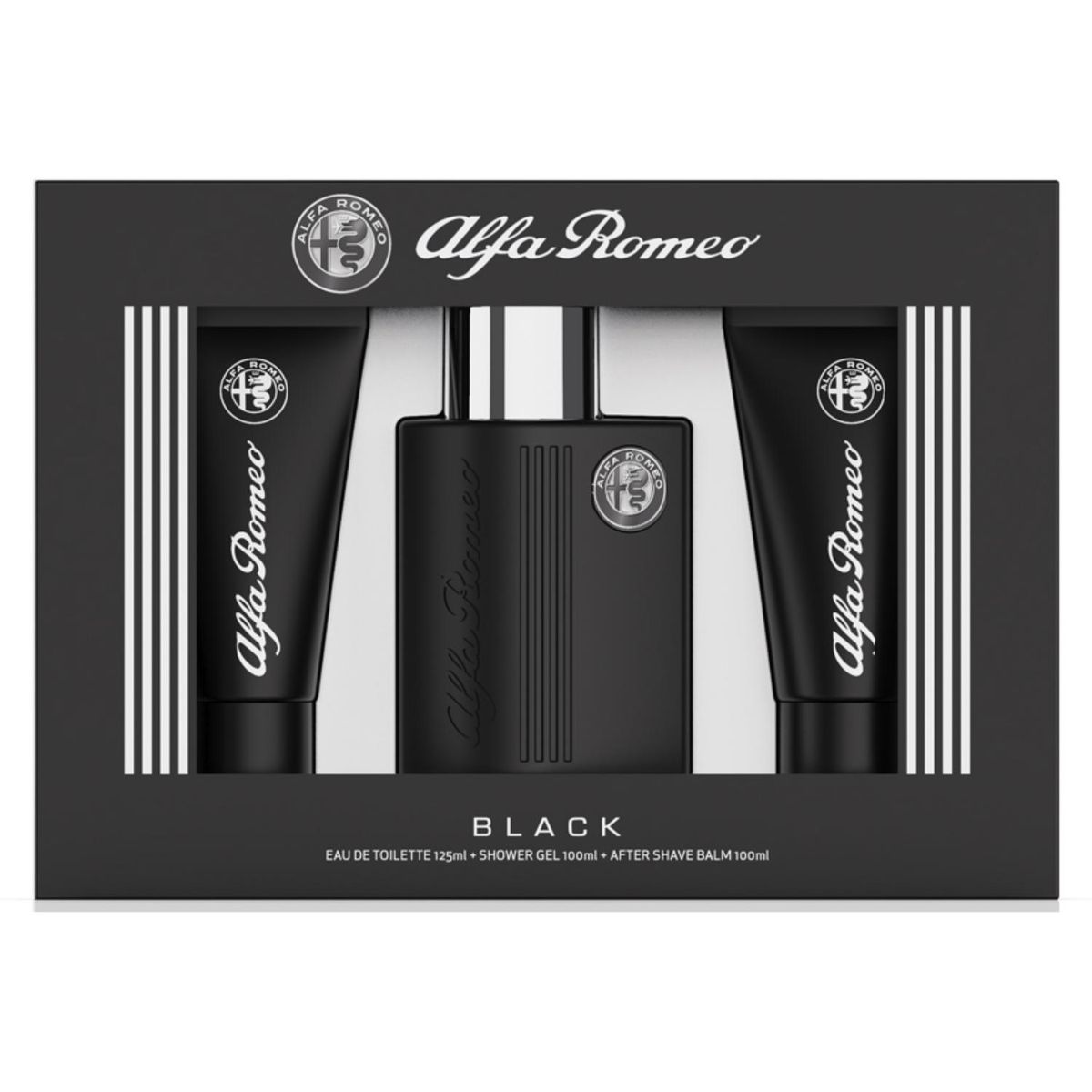 ALFA ROMEO - Set Perfume Alfa Romeo Black Eau de Toilette 125ml + After Shave Balm 100ml + Shower Gel 100ml