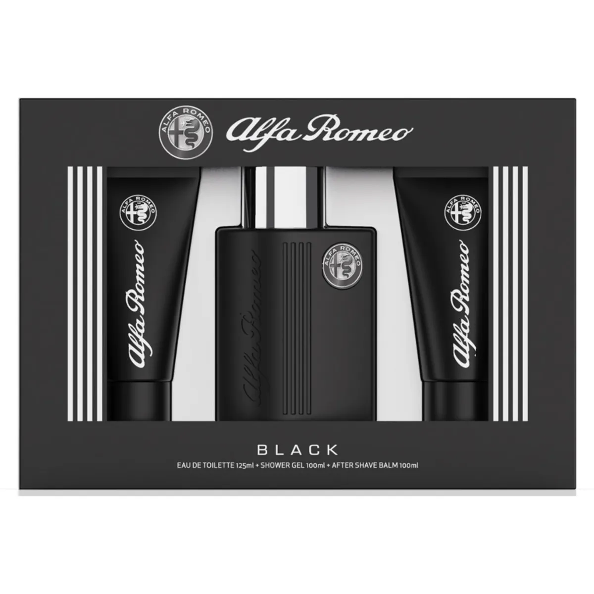 ALFA ROMEO - Set Perfume Alfa Romeo Black Eau de Toilette 125ml + After Shave Balm 100ml + Shower Gel 100ml