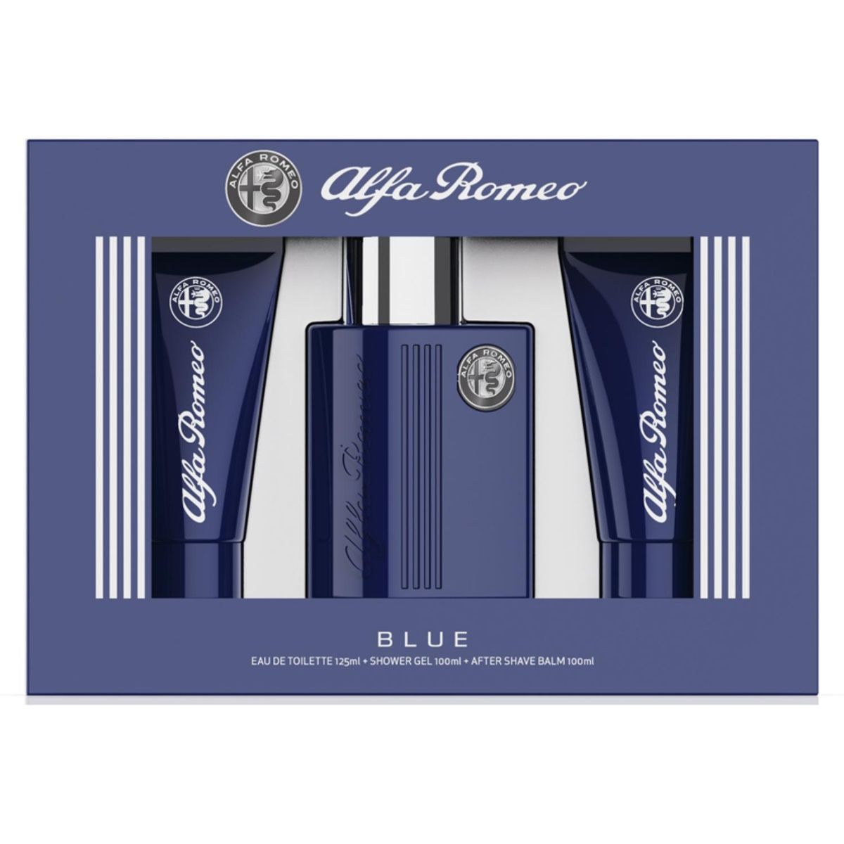 ALFA ROMEO - Set Perfume Alfa Romeo Blue Eau de Toilette 125ml + After Shave Balm 100ml + Shower Gel 100ml