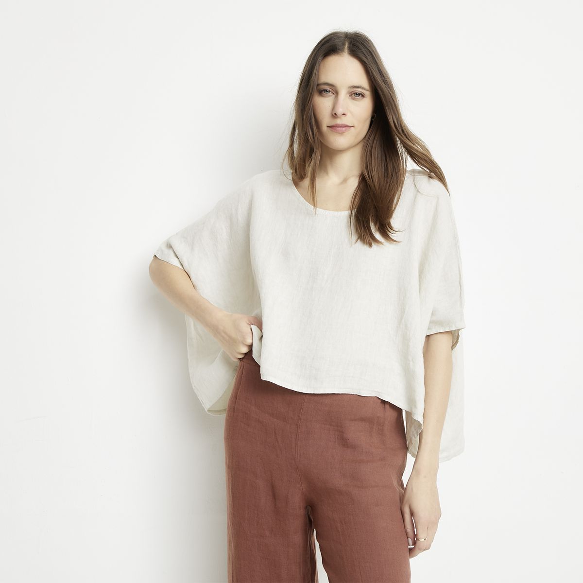 APOLOGY - Blusa Lino Hecha en Italia Mujer Apology