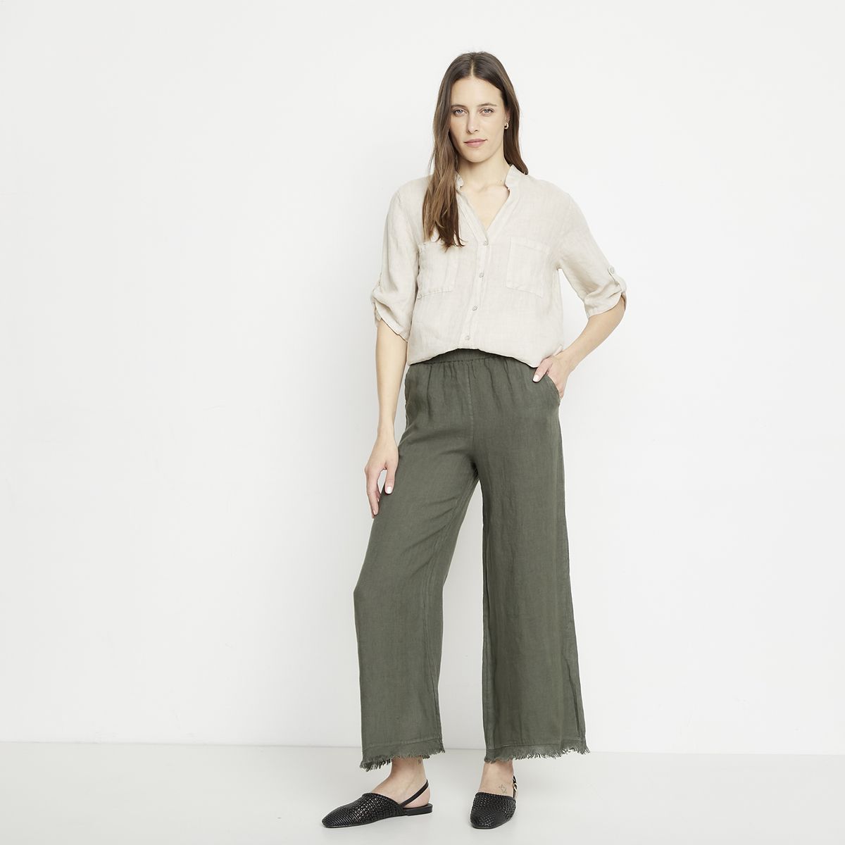 APOLOGY - Pantalón Lino Hecho en Italia Mujer Apology