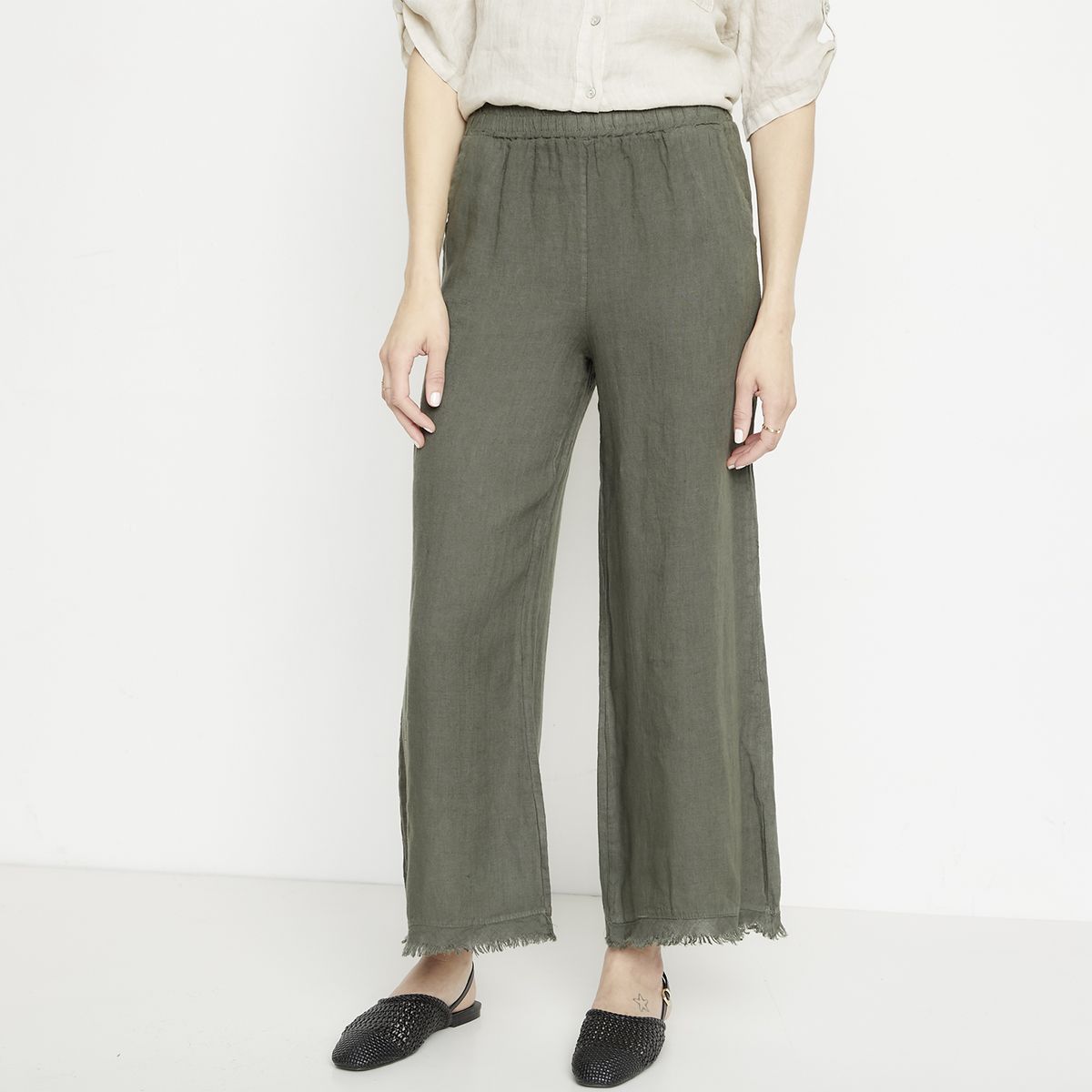 APOLOGY - Pantalón Lino Hecho en Italia Mujer Apology