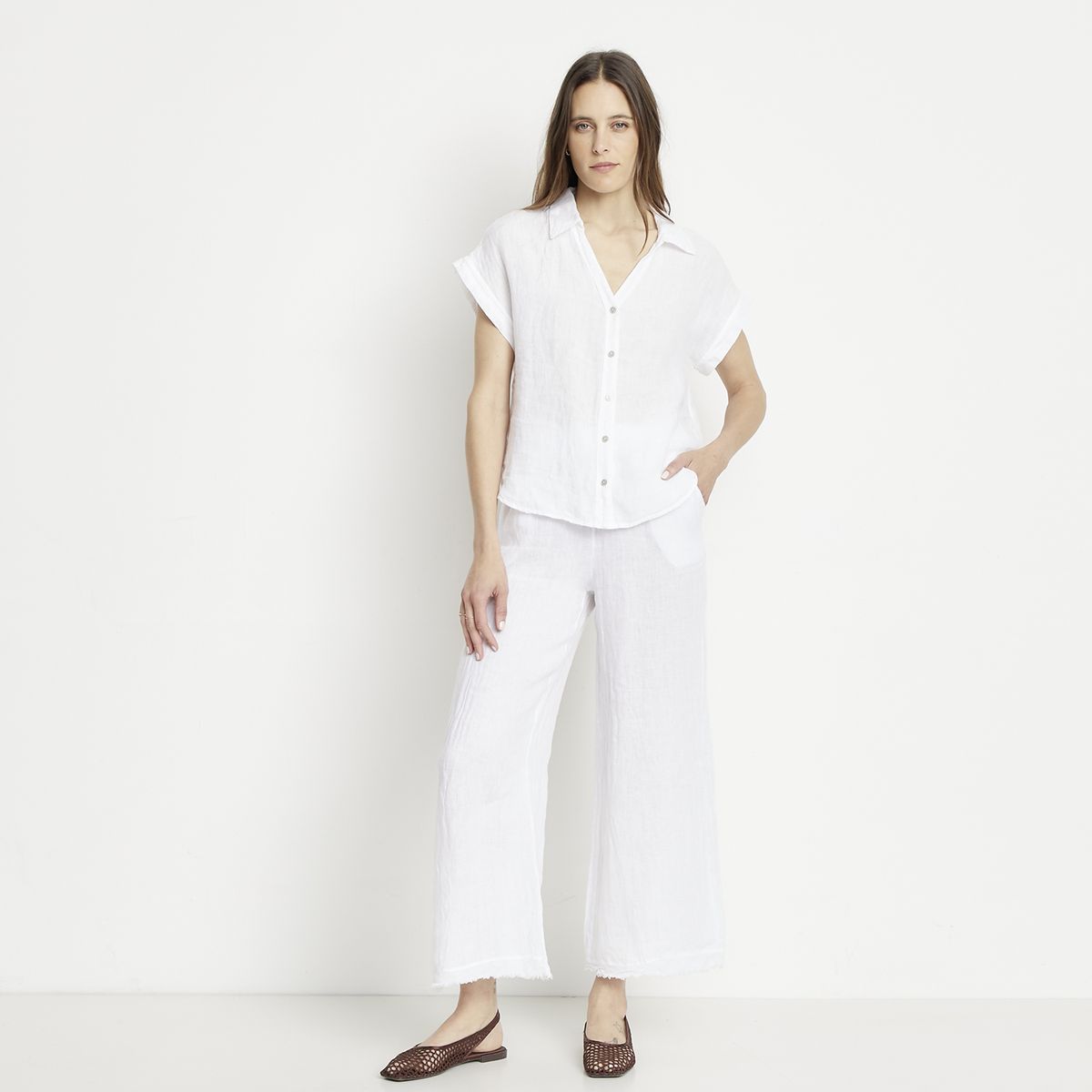 APOLOGY - Pantalón Lino Hecho en Italia Mujer Apology