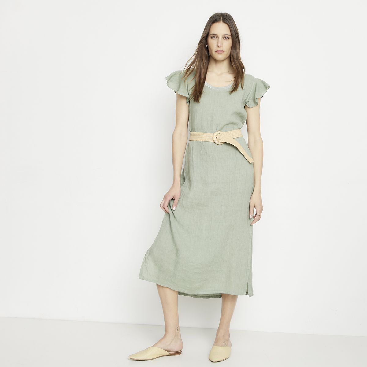 APOLOGY - Vestido Lino Hecho en Italia Mujer Apology