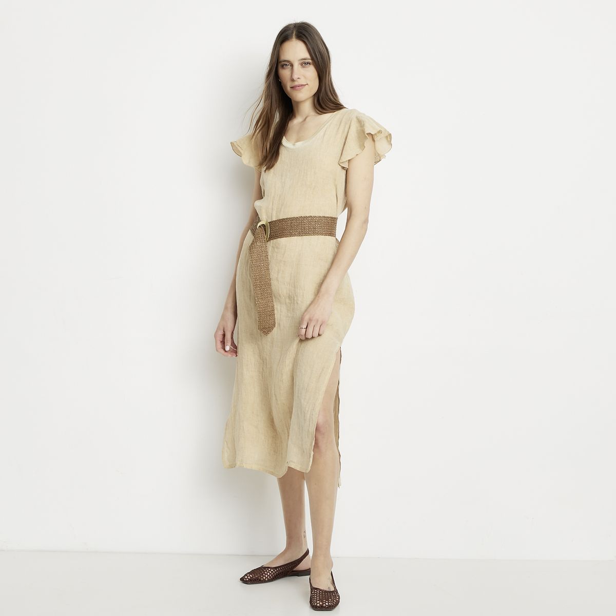 APOLOGY - Vestido Lino Hecho en Italia Mujer Apology