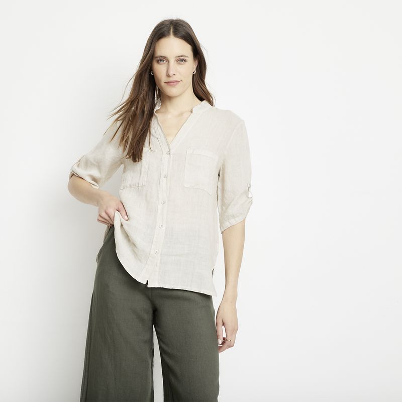 APOLOGY - Blusa Lino Hecha en Italia Mujer Apology
