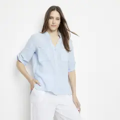 APOLOGY - Blusa Lino Hecha en Italia Mujer