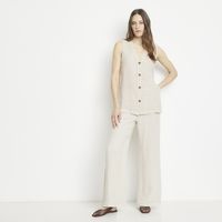 Pantalón Lino Hecho en Italia Mujer