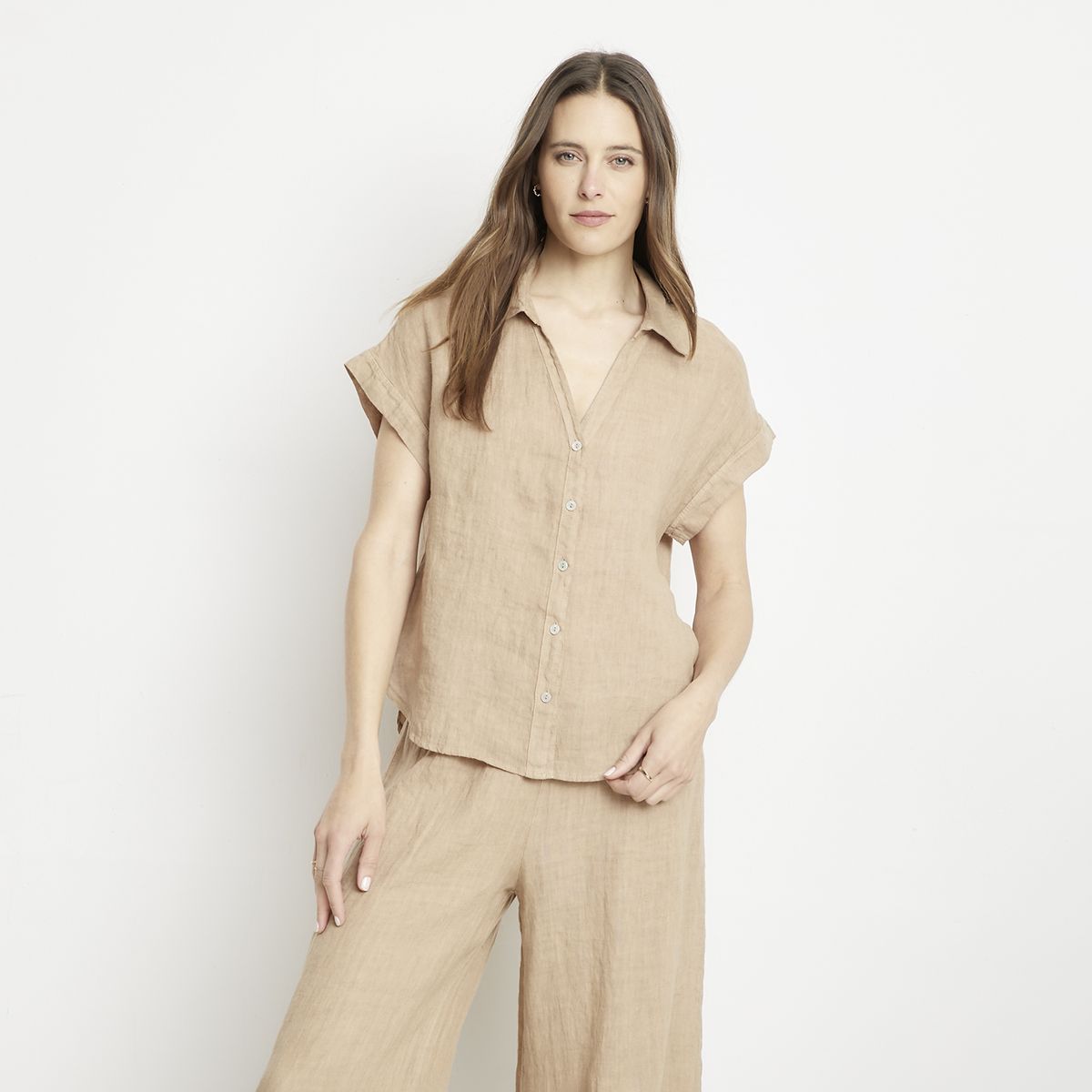 APOLOGY - Blusa Lino Hecha en Italia Mujer Apology