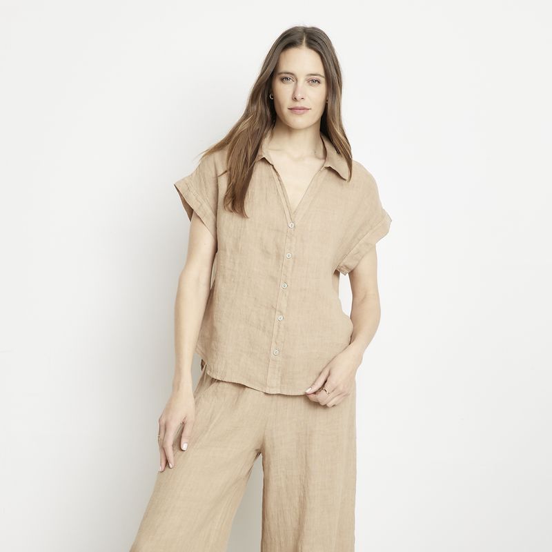 APOLOGY - Blusa Lino Hecha en Italia Mujer Apology