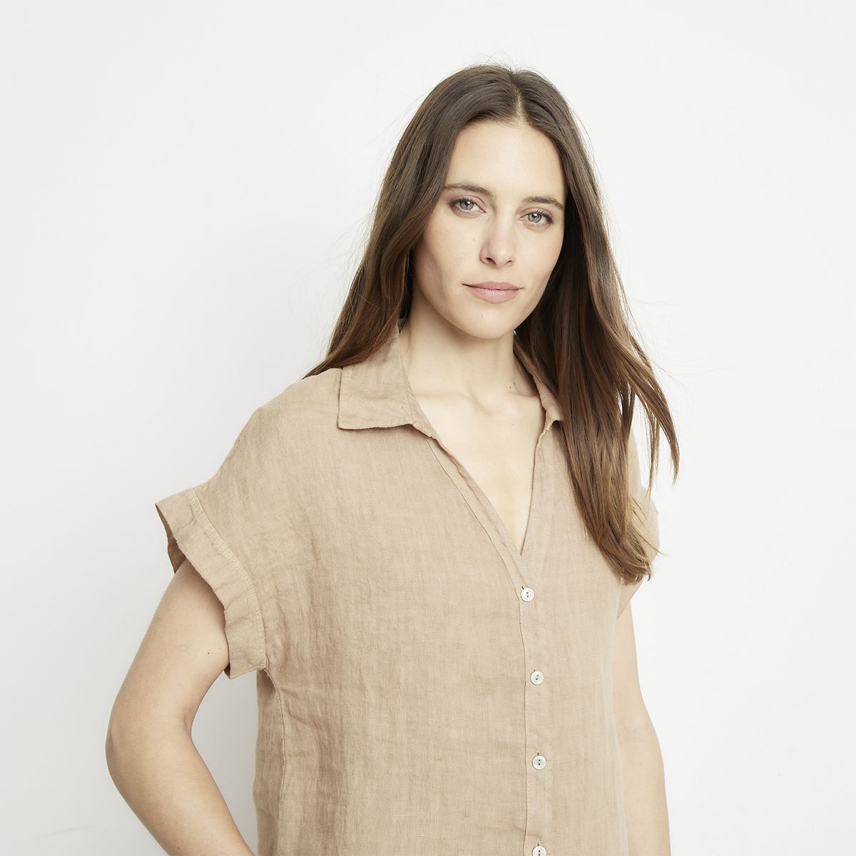 APOLOGY - Blusa Lino Hecha en Italia Mujer Apology