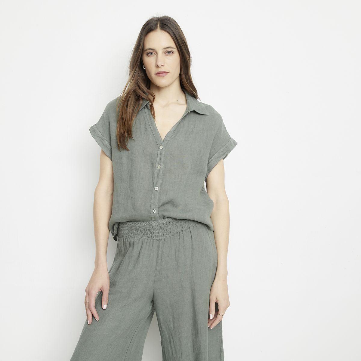 APOLOGY - Blusa Lino Hecha en Italia Mujer Apology